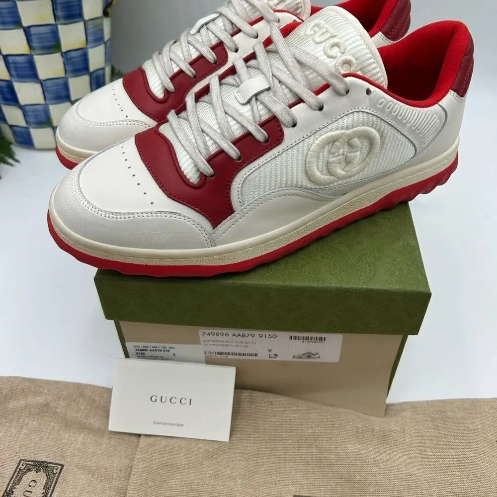 Men’s Gucci Mac 80 low top leather sneakers size 9, made in Italy